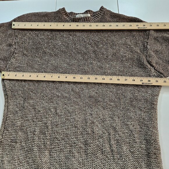 Banana Republic Linen Sweater Mens M Brown Ombre LS Crewneck Sustainable Neutral - Picture 4 of 14
